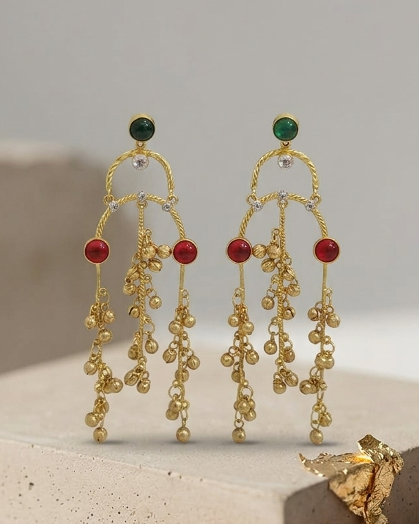 Gold Chandelier Earrings with Amethyst ✨ Purple Gemstone Drop Earrings ✨ Renaissance Chandelier Dangles ✨ Unique Bridal Jewelry ✨ Gift for Her