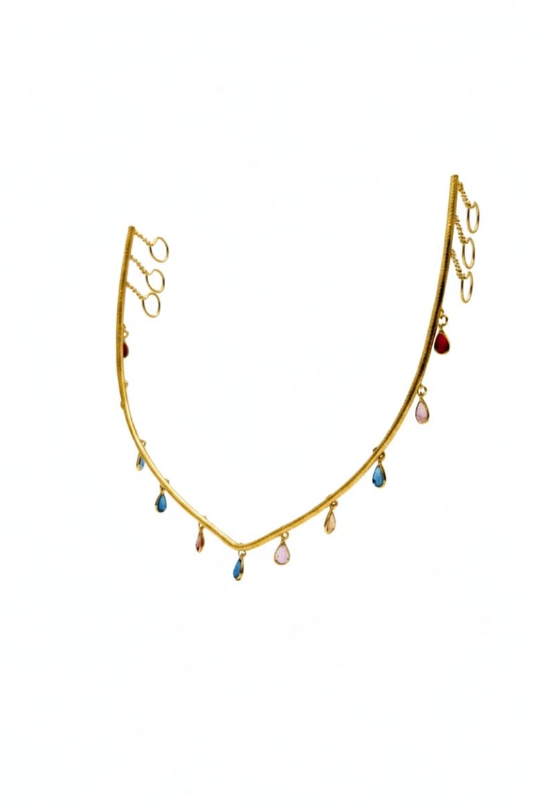 Gold-Plated Tear Drop Charm Tiara