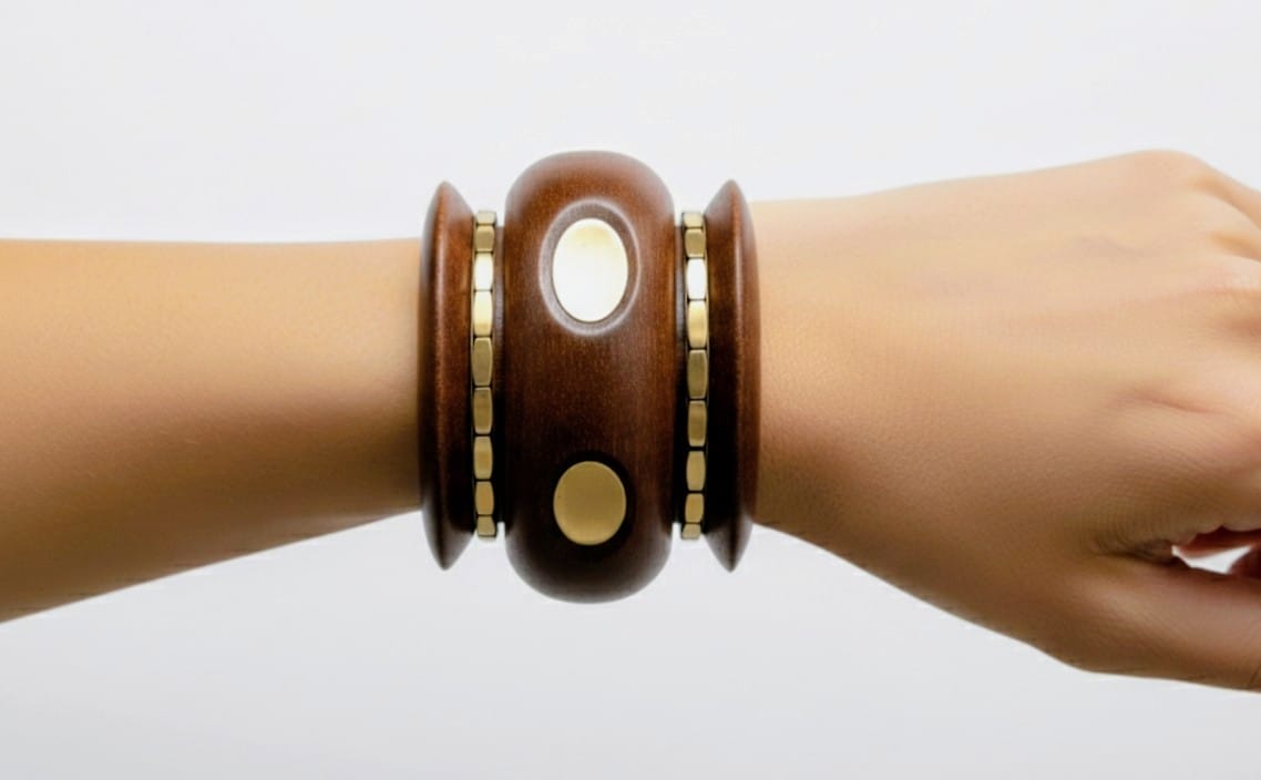 Wooden Gold-Plated Bangles for Women