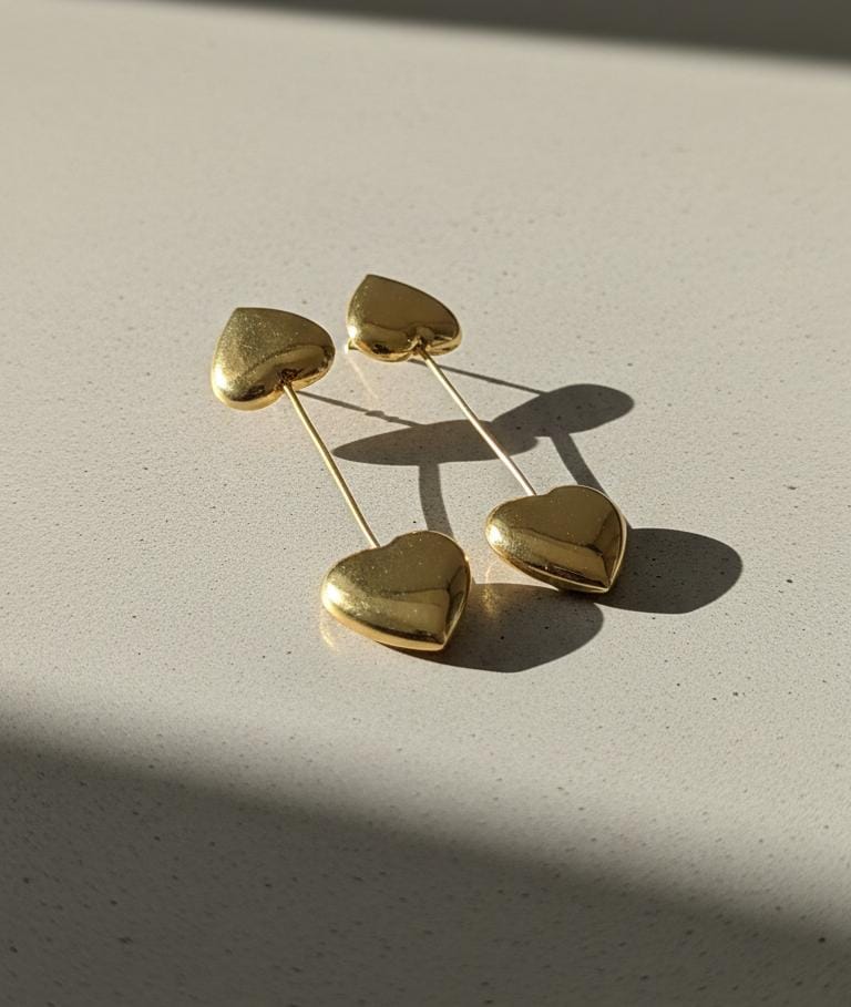 Double Heart Drop Earrings for Women & Girls