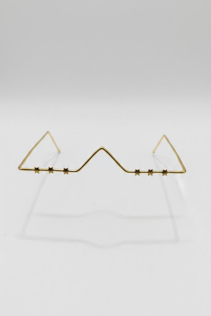 Celestial Star Gold Facelet – Avant-Garde Bridge & Nose Wire Face Accessory