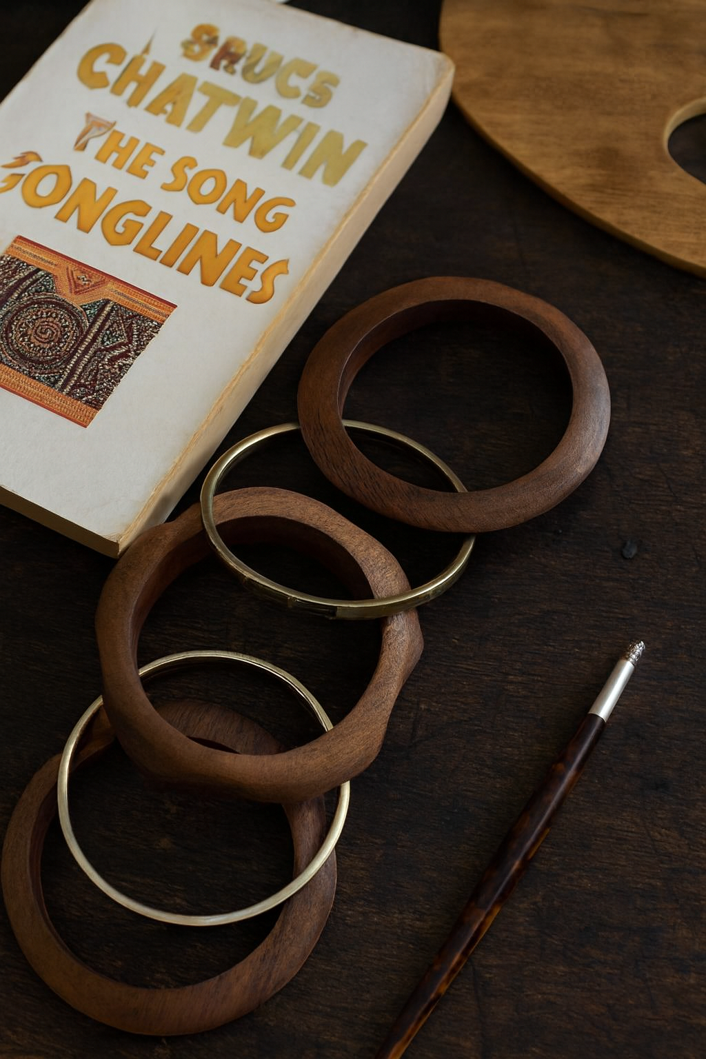 Wooden Gold-Plated Bangles for Women