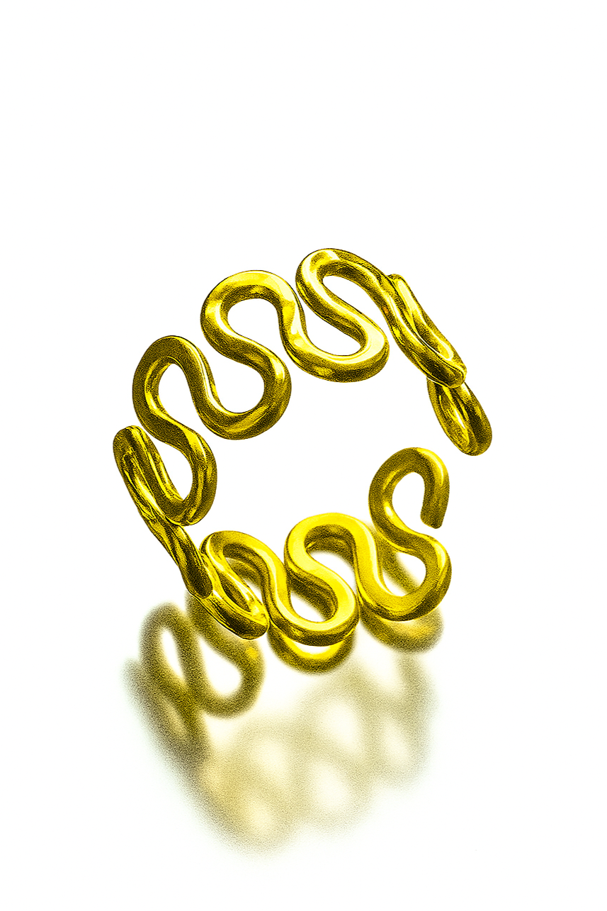 Hammered Serpentine Brass Ring