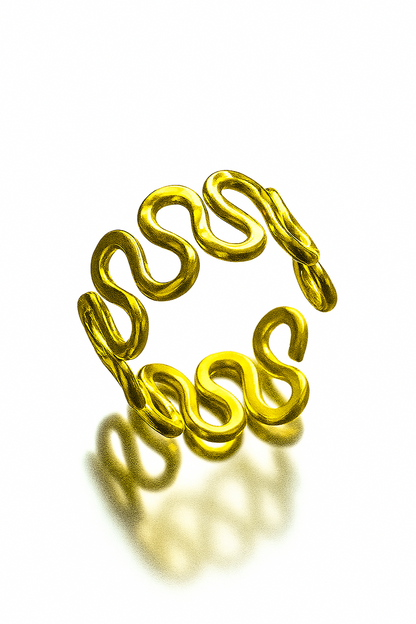 Hammered Serpentine Brass Ring