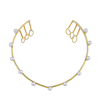 Gold-Plated Pearl Wave Tiara🫧