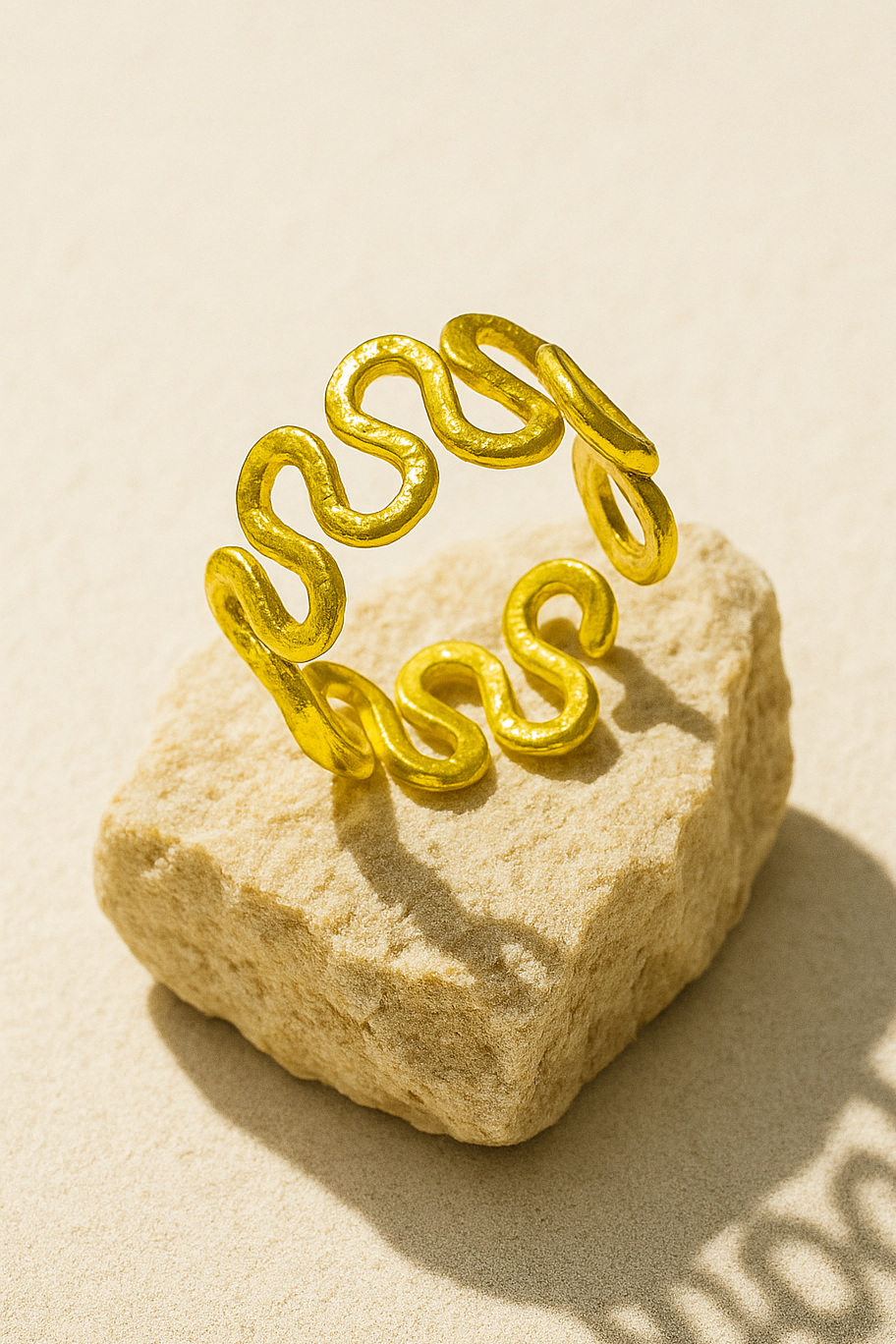 Hammered Serpentine Brass Ring