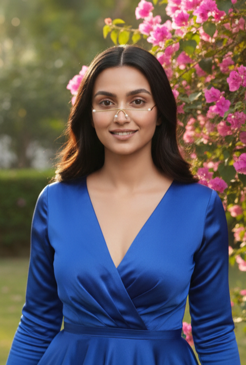 Gold Plated Minimal Face Goggle for Women | Nose Bridge Face Jewellery