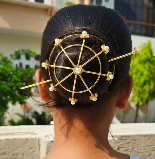 Pearl Hair Cage For Women With Stick