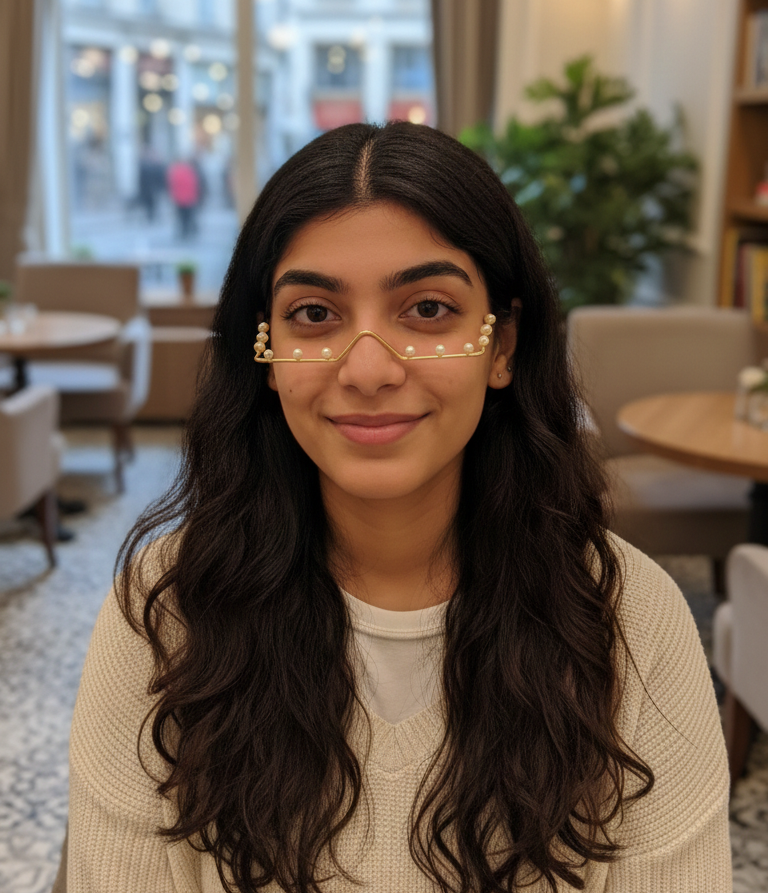 Gold Plated Pearl Face Goggle for Women | Straight Zag Nose Bridge Face Jewellery