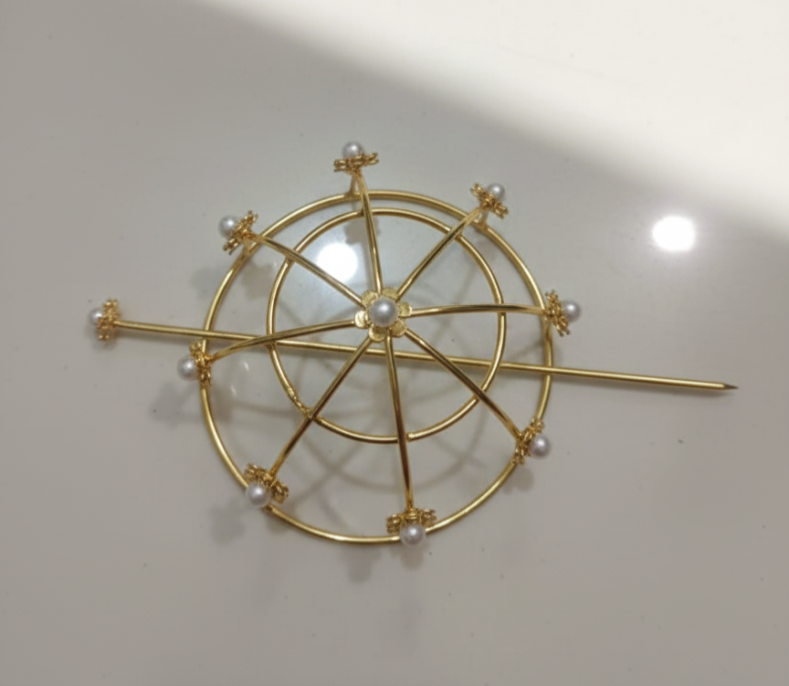 Pearl Hair Cage For Women With Stick