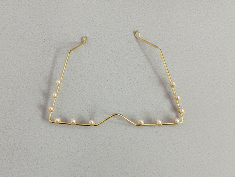 Gold Plated Pearl Face Goggle for Women | Straight Zag Nose Bridge Face Jewellery