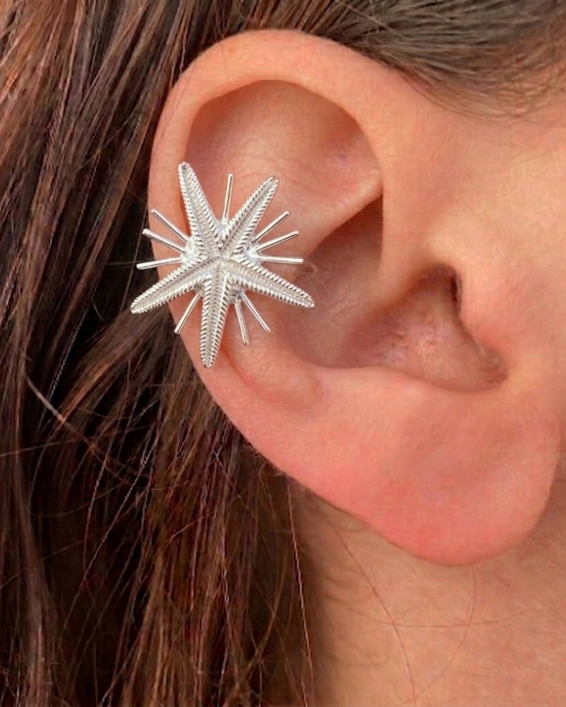 Starburst Ear Cuff • Chunky Celestial Non-Pierced Earring •
