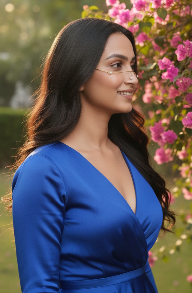 Gold Plated Minimal Face Goggle for Women | Nose Bridge Face Jewellery