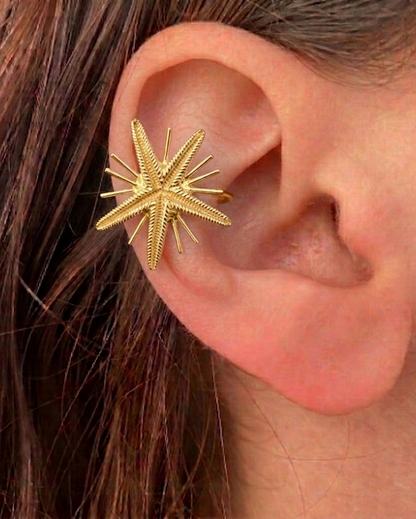 Starburst Ear Cuff • Chunky Celestial Non-Pierced Earring •