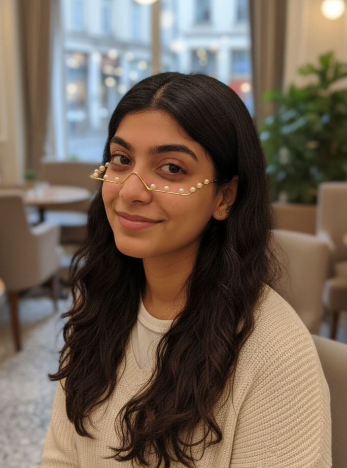 Gold Plated Pearl Face Goggle for Women | Straight Zag Nose Bridge Face Jewellery