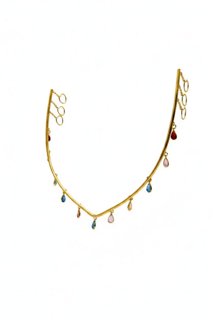 Gold-Plated Tear Drop Charm Tiara