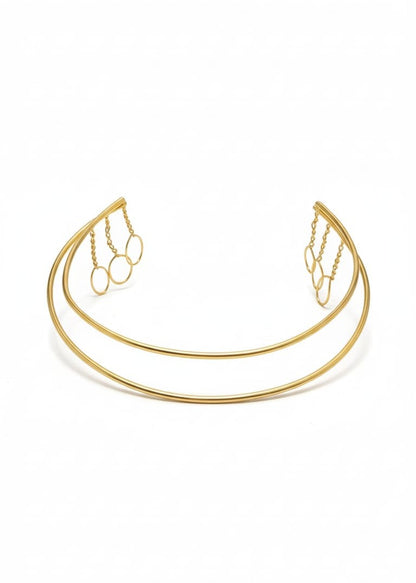 Double-Layered Gold Plated Tiara – Elegant Crown-Inspired Hair Accessory for Women  Boho Chic & Bridal Style