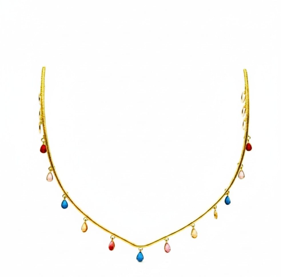 Gold-Plated Tear Drop Charm Tiara