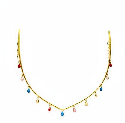 Gold-Plated Tear Drop Charm Tiara