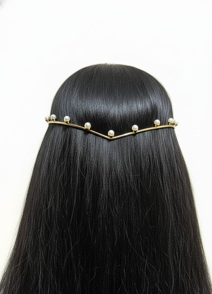 Gold-Plated Pearl Wave Tiara🫧