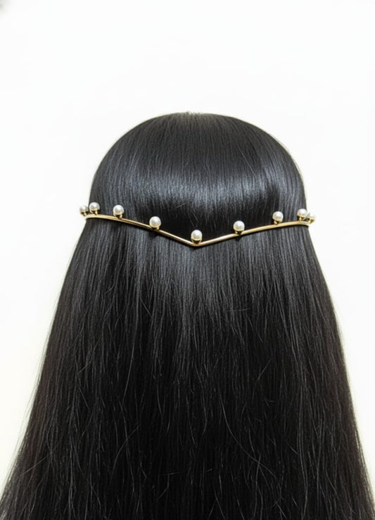 Gold-Plated Pearl Wave Tiara🫧