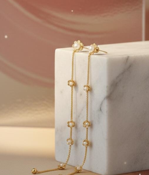 Long Pearl Dangler Earrings for Women