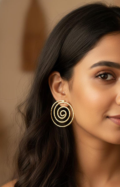 Spiral Hoop Earrings for Women & Girls