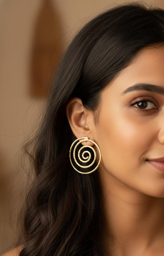 Spiral Hoop Earrings for Women & Girls