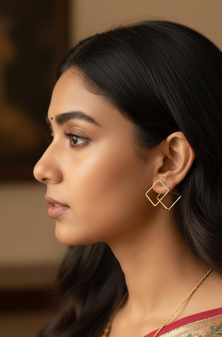 Cube Earrings for Women & Girls