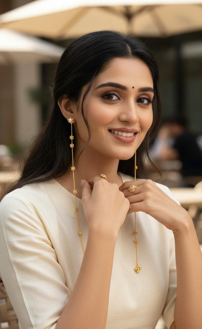 Long Pearl Dangler Earrings for Women