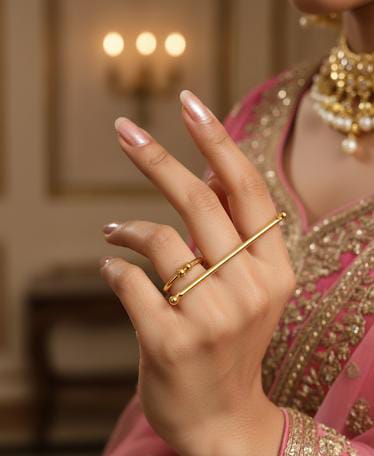 Gold Plated Minimalist Bar Ring for Women