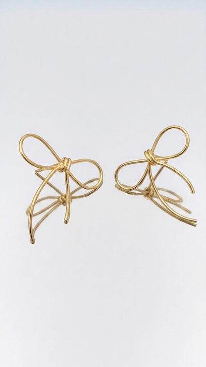 Gold Plated Minimal Bow Knot Earrings for Women 🎀| Trendy Daily Wear, Party & Cute Jewelry