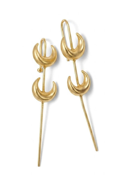 Double Crescent Moon Celestial Earcuff | Minimal Ear Cuff ✨ | Elegant Ear Wrap, Feminine No Piercing Jewelry