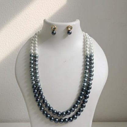 Pearl Necklace & Graduated Drop Earrings Set – Timeless Bridal Jewelry Ensemble
