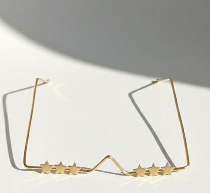Celestial Star Gold Facelet – Avant-Garde Bridge & Nose Wire Face Accessory