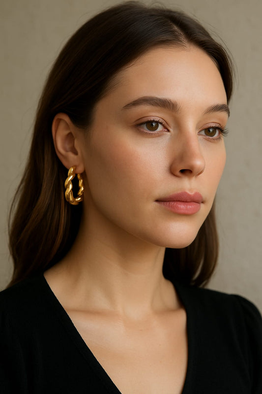 Twisted Gold Hoops