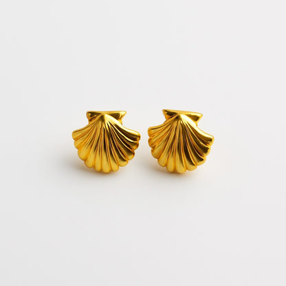 Golden Seashell Studs
