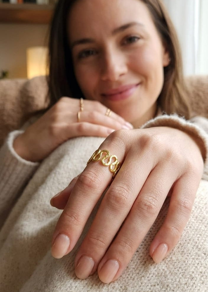 Hammered Serpentine Brass Ring