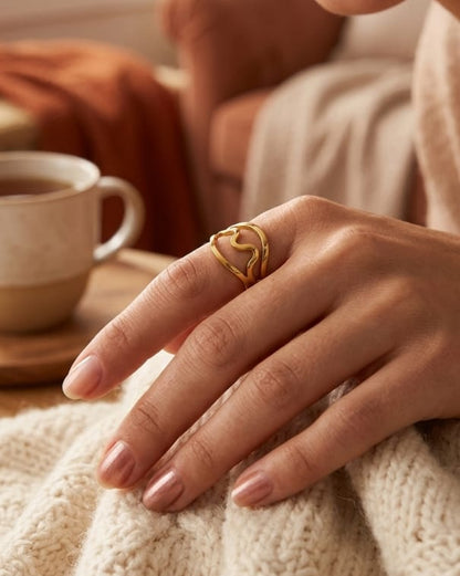 Golden Wave Ring