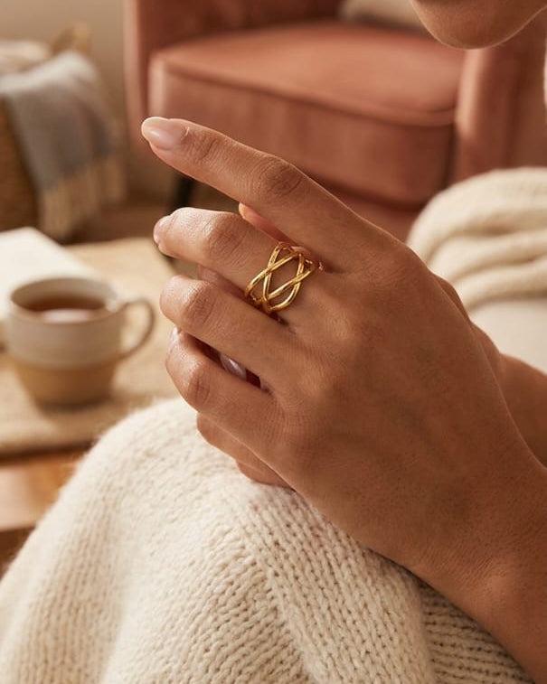 Golden Orbit Ring